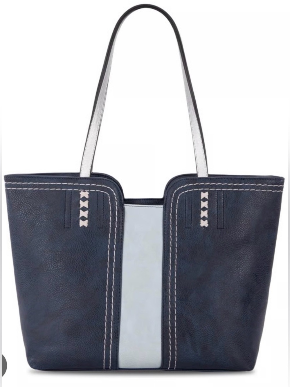 Navy Blue and Gray/Silver Tote Bag - Montana West - Picture 1 of 6